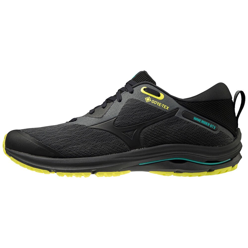 Panske Trail Bežecká Obuv Mizuno Wave Rider Gtx 2 Tmavo Siva/Čierne/Žlté Vypredaj TPSX37891